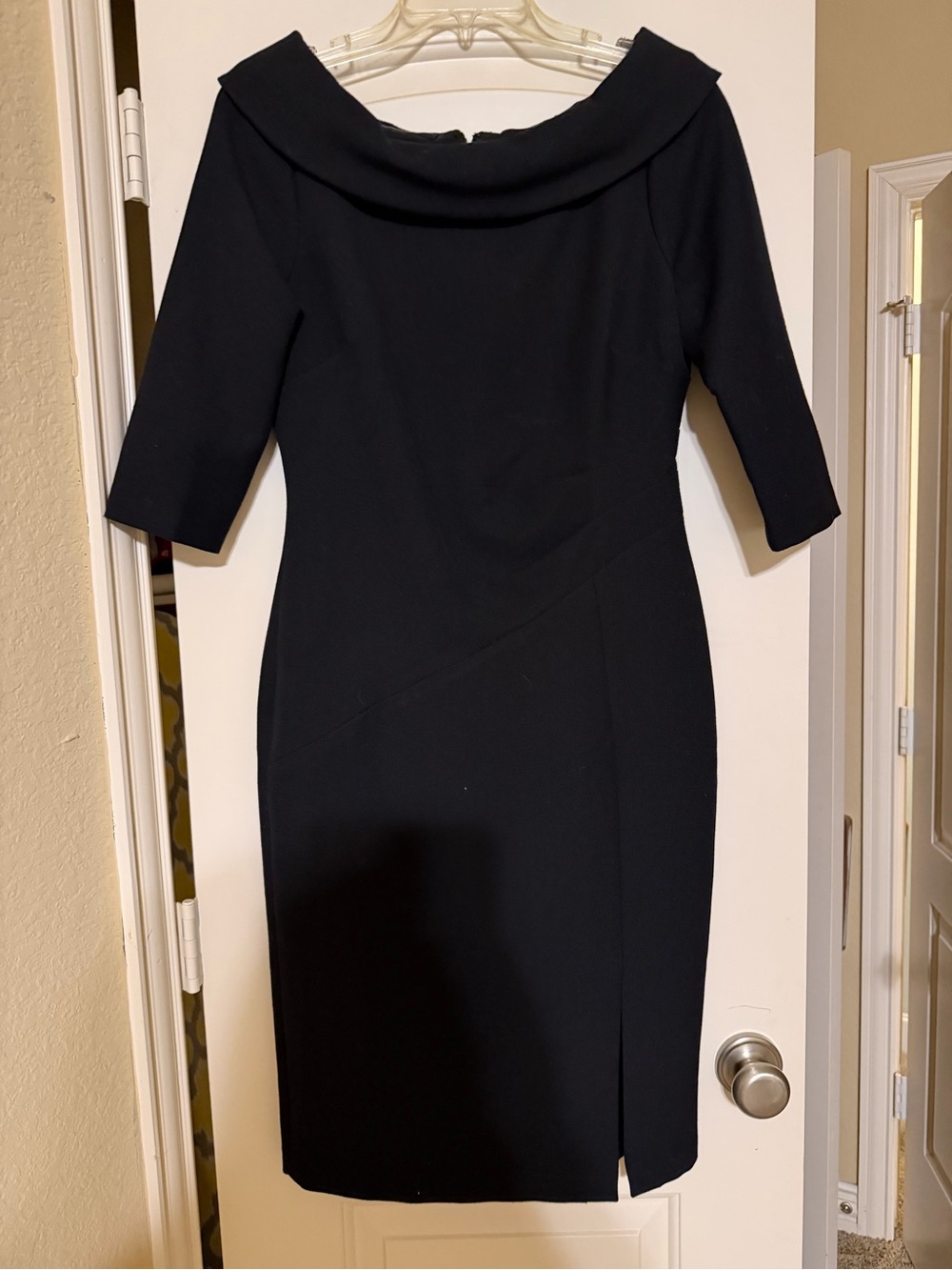 Donna Karan Black Off-Shoulder Sheath Dress
